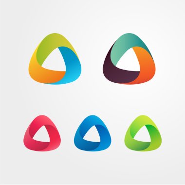 Triangle abstract logo set. Elements for business and icons. clipart