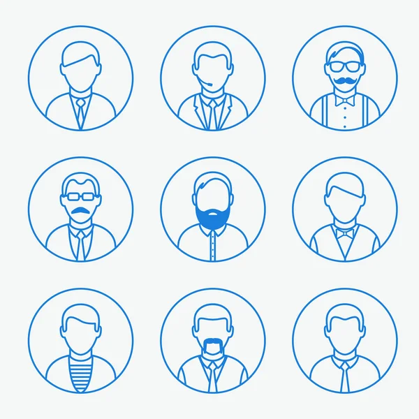 Man outline silhouettes. People line icons. — Stock Vector