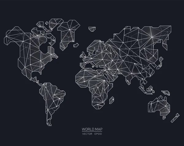 Vector World Map ilustración en estilo poligonal — Archivo Imágenes Vectoriales