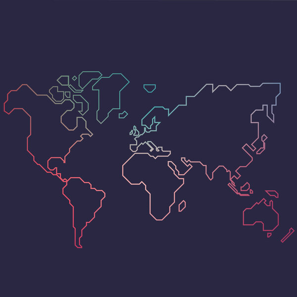 Abstract line world map
