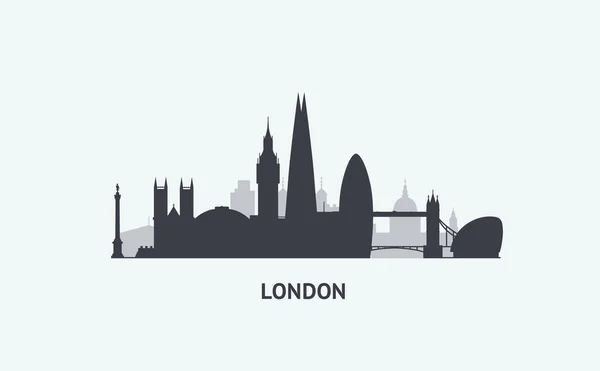 London látképére sziluett — Stock Vector