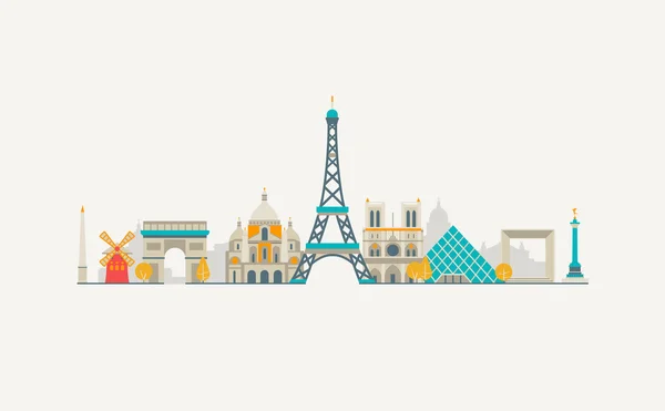 Skyline abstracto de París — Vector de stock