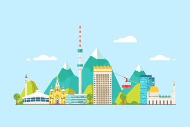Almaty abstract skyline