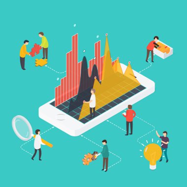 3d isometric design vector illustration marketing concept with i
