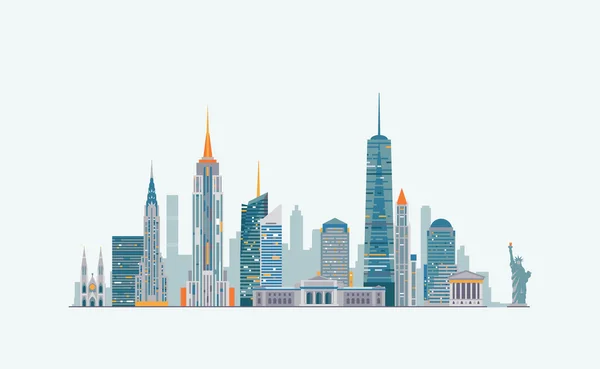 New York Résumé Skyline — Image vectorielle