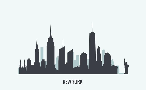 Силуэт горизонта Нью-Йорка — стоковый вектор