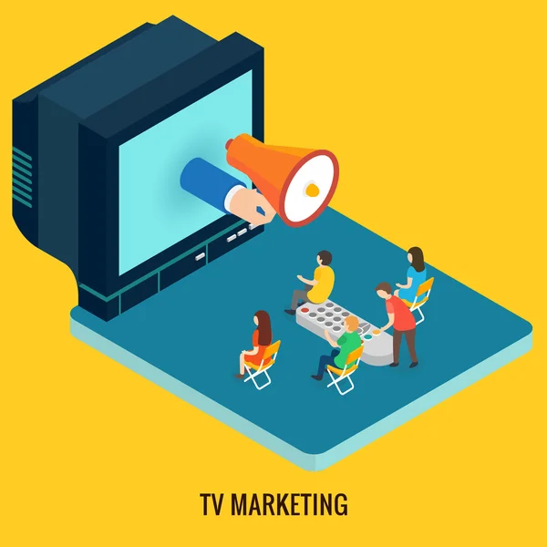 Tv 마케팅 개념. — 스톡 벡터