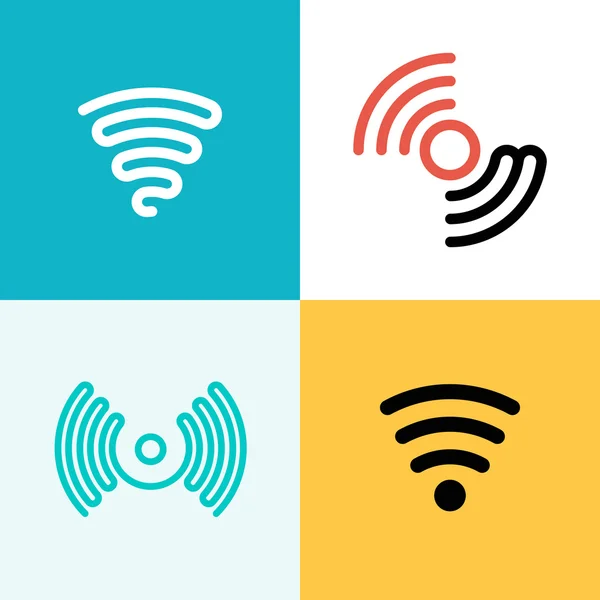 Conjunto de logótipo Wifi. Zona Wifi — Vetor de Stock