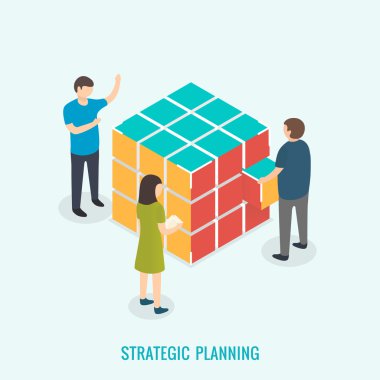 Stratejik planlama, ekip çalışması kavramı.
