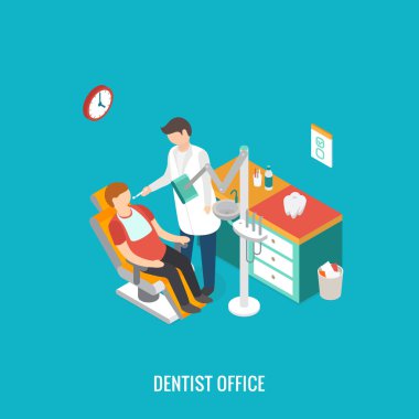 Diş hekimi ofis Resepsiyon hasta sırasında.