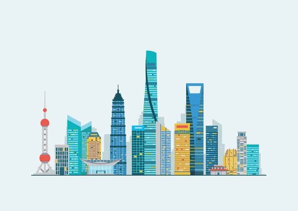 Shanghai abstrakte Skyline — Stockvektor