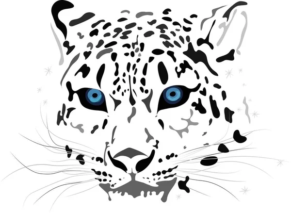 Kar leoparı çubuklarının çizimi düz sanat tarzında irbis