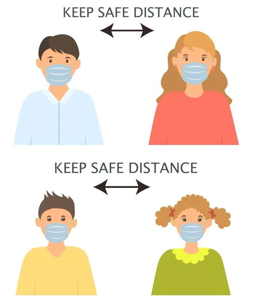 Sosyal Mesafe, İnsanlar virüsü önlemek için tıbbi maskeyi koruyorlar