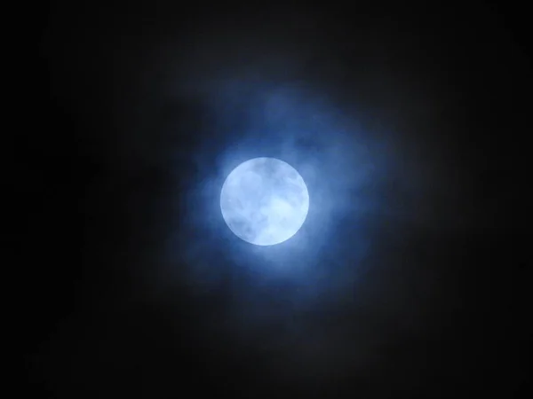 Una Luna Azul Llena Halloween —  Fotos de Stock