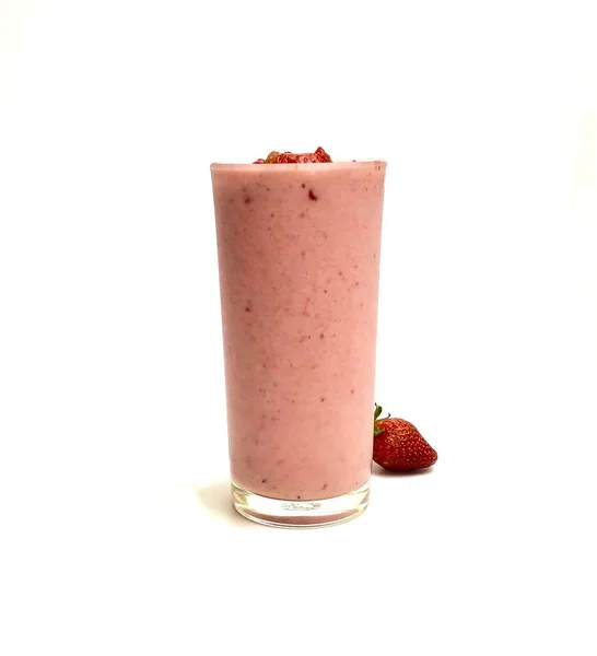 Strawberry Smoothie Yogurt Sliced Top — Stock Photo, Image