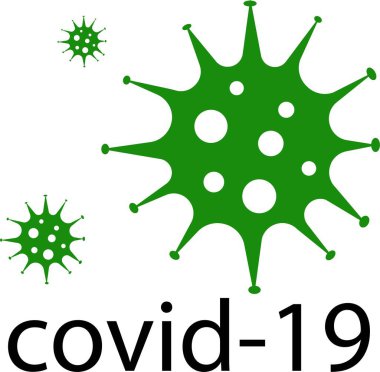 Coronavirus COVID-19 sembolü yeşil. Küresel Salgın Alarmı.