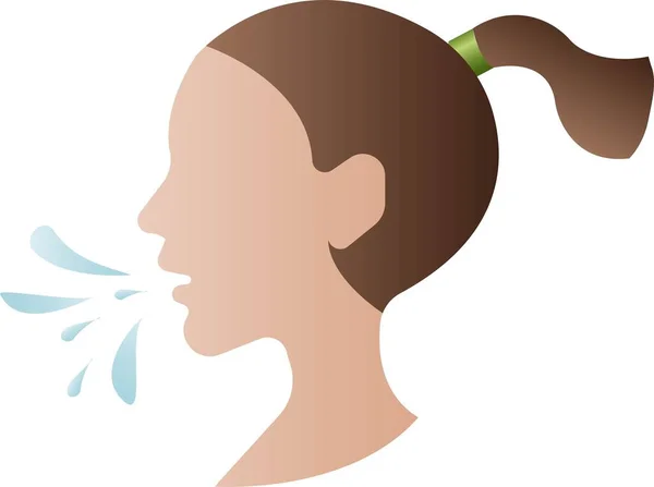 Estornudando la cabeza de una chica sobre un fondo blanco. — Archivo Imágenes Vectoriales