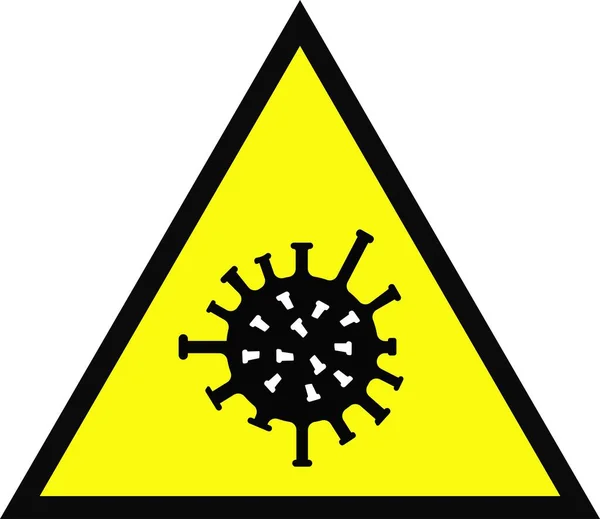 A triangular sign warning of the danger of coronavirus infection. — Stock Vector