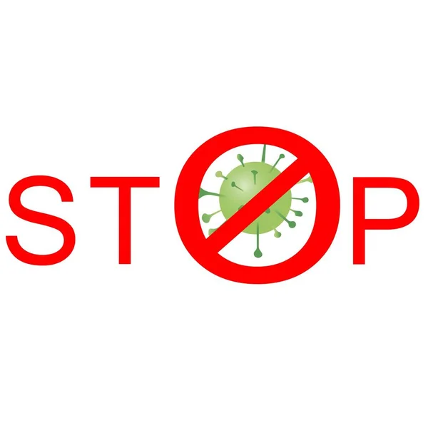 STOP coronavirus COVID-19 symbol in green. Global pandemic alert. — Stock Vector