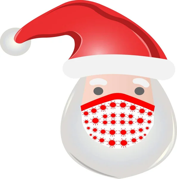 Papai Noel em uma máscara protetora do coronavírus. —  Vetores de Stock