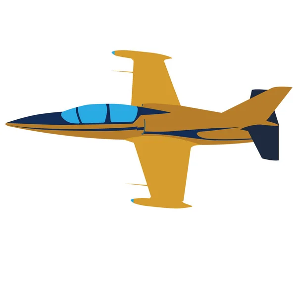 Plano amarillo sobre fondo blanco. Jet deportivo. — Archivo Imágenes Vectoriales