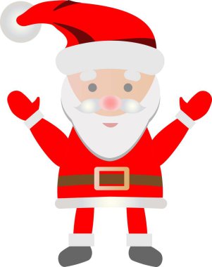 Kırmızı takım elbiseli, beyaz sakallı neşeli noel baba