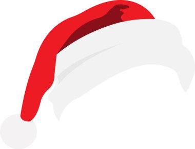 Beyaz ponponlu kırmızı Noel şapkası.