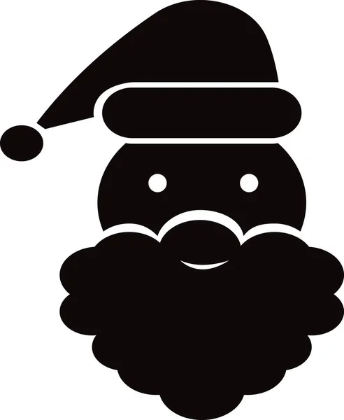 A cabeça de um Papai Noel alegre em um chapéu com um pompom e uma barba. —  Vetores de Stock