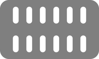 Beyaz arkaplandaki 12 kapsül tabletinin standardı.