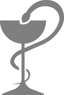 Tıbbi sembol kasesi ve yılan. Vektör resmi.