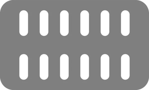 Standard de douze comprimés gélules sur fond blanc. — Image vectorielle