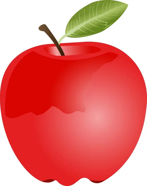 Pomme rouge. Illustration vectorielle isolée sur fond blanc. — Image vectorielle