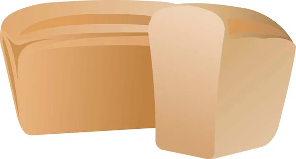 Pane rettangolare di illustrazione del pane isolato su sfondo bianco. — Vettoriale Stock