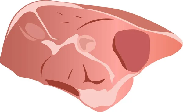 Jamón de carne jugosa. Imagen en color de los alimentos. — Vector de stock