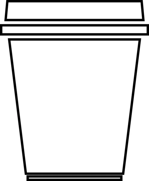 Sklenice kávy s víkem obrys izolované na bílém pozadí. — Stockový vektor