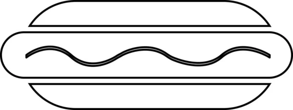 Saucisse dans le contour de la pâte isolée sur fond blanc. — Image vectorielle