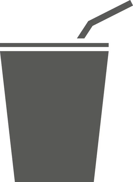 Bicchiere Cola con paglia isolata su fondo bianco. — Vettoriale Stock