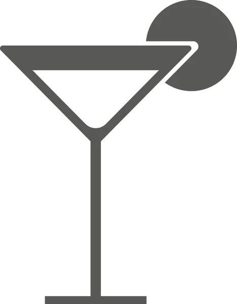 Un vaso de martini sobre un fondo blanco. Ilustración vectorial en blanco y negro. — Vector de stock