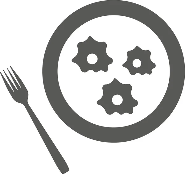 Œufs brouillés et fourchette sur fond blanc. — Image vectorielle