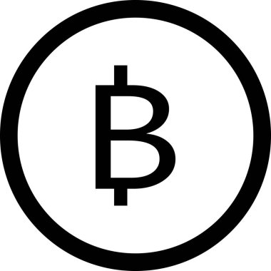 Bitcoin kripto para biriminin logosu. Beyaz arkaplanda izole edilmiş bir illüstrasyon.