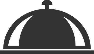 Sıcak yemek servisi için bir restoran tepsisinin ikonu..