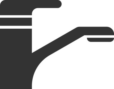 Lavabo için su ikonu. Siyah siluet.