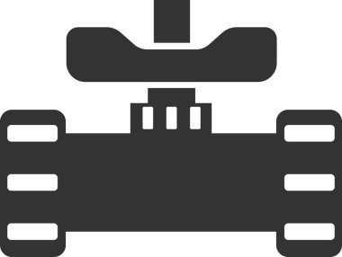 Kapı vanası olan bir borunun simgesi. Siyah siluet.