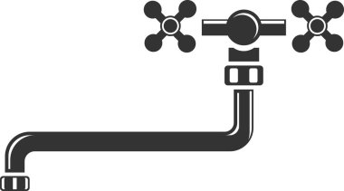 Lavabo için iki tutacağı olan tıklama simgesi.