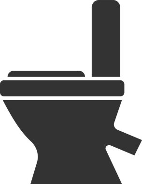 Klozet ikonu. Siyah siluet. Vektör illüstrasyonu.