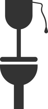 Klozet ikonu. Siyah siluet. Vektör illüstrasyonu.