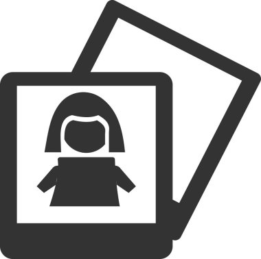 Fotoğraf simgesi. Beyaz arkaplanda izole edilmiş vektör illüstrasyonu.