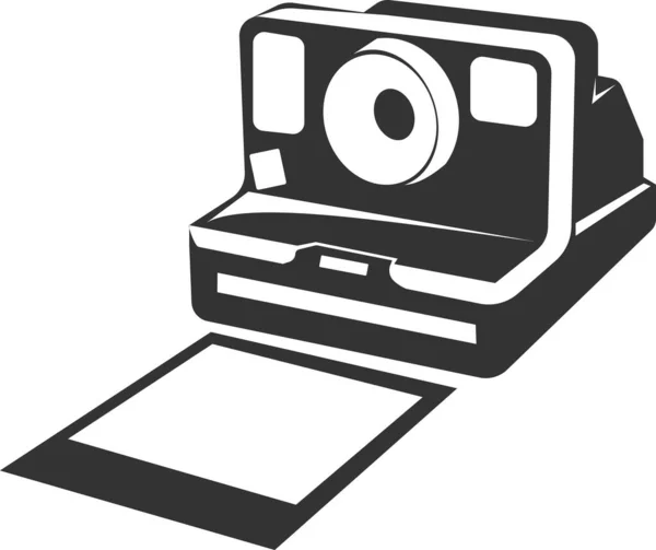 Polaroid camera icoon met een foto. Vectorillustratie. — Stockvector