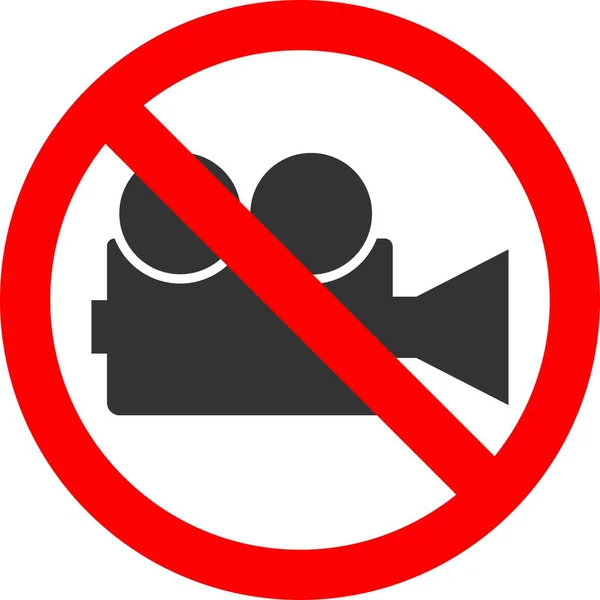 Ikona zakazująca nagrywania wideo. Ilustracja wektora. — Wektor stockowy