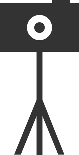 Icono de cámara plana en el trípode. Ilustración vectorial. — Vector de stock